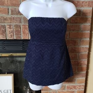 Vineyard Vines Chevron Jacquard Strapless Top
